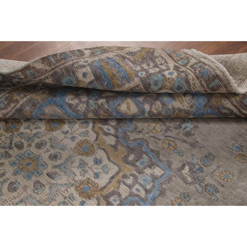 Gray Tabriz Persian Area Rug Handmade Traditional Wool Carpet - 6'9"x 9'5"