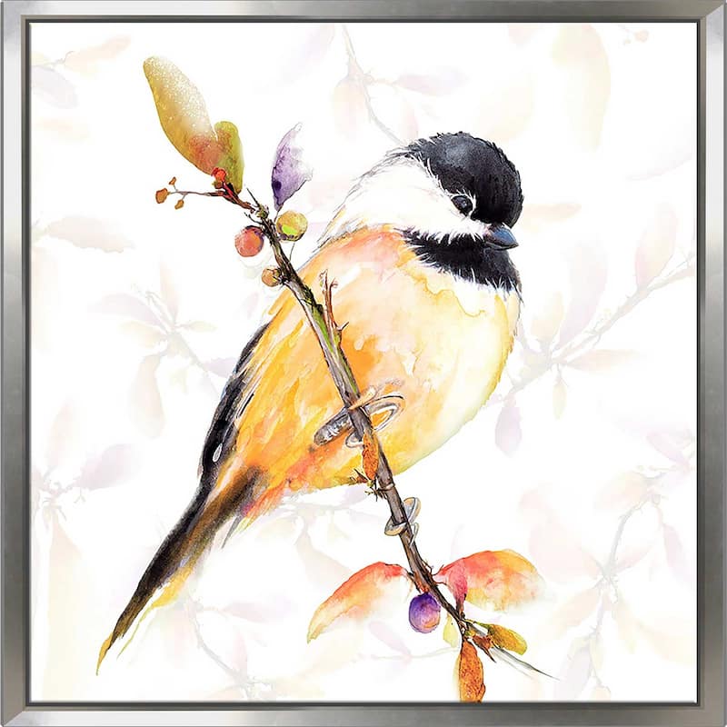 "Watercolor Chickadee IV" Print on Floating Canvas