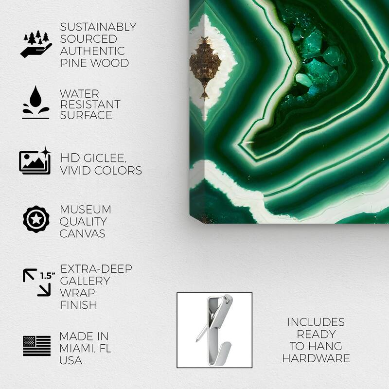 Wynwood Studio Abstract Jade Geode Green and Modern & Contemporary Wall Art Canvas Print