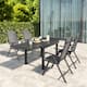 Option Black Table & Dark Grey Chair - Set of 5