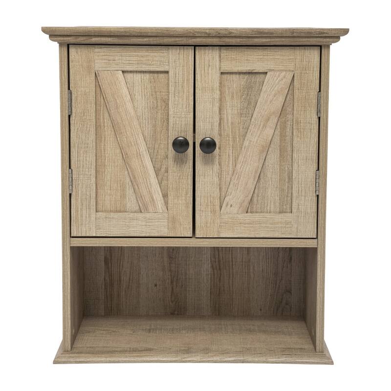 Farmhouse Wall Mount Medicine Cabinet with Adjustable Shelf and Dual Doors