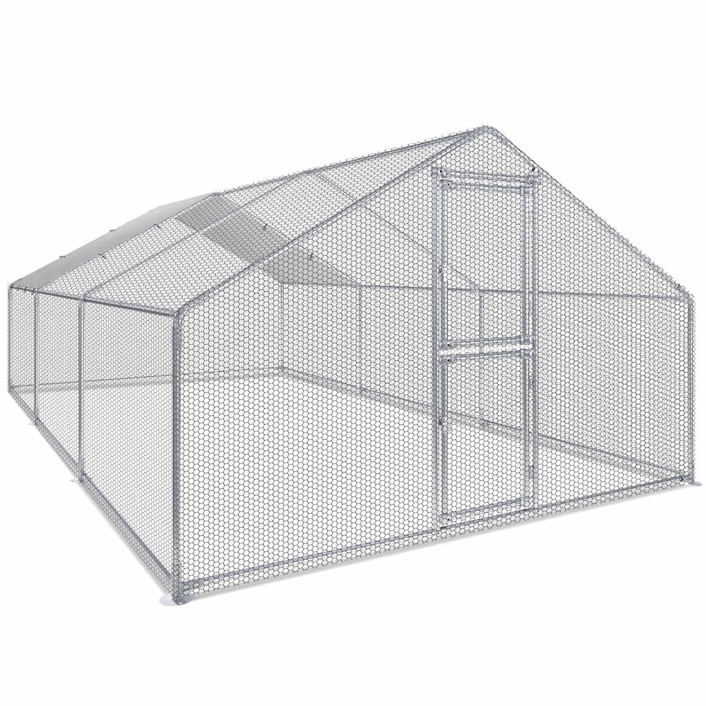 Moasis Large Metal Chicken Coop Cage with Cover Poultry Fence Outdoor,Poultry Cage for Rabbits Goose Ducks