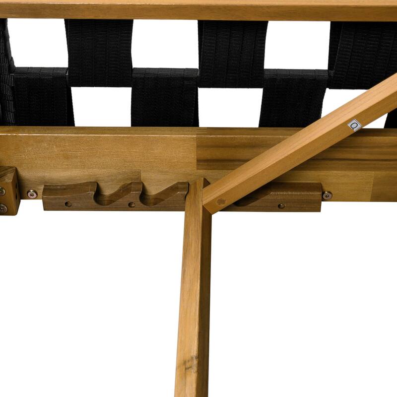 Christopher Knight Home - Modern Outdoor Acacia Wood Tri-Fold Chaise Lounge with Rope Accents & Water-Resistant Foam Headrest