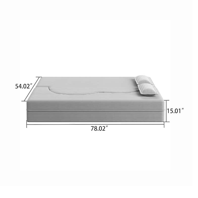 Modern Minimalist Compressed Upholstered Convertible Two-Seater Sofa Bed with 2 Pillows