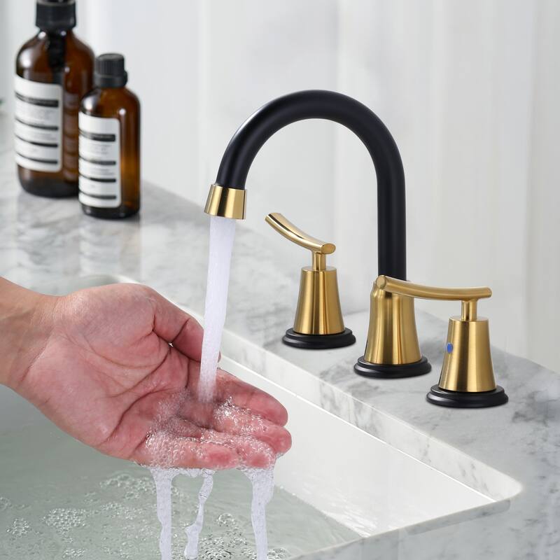 WOWOW 8 in. Widespread Double Handle Bathroom Sink Faucet