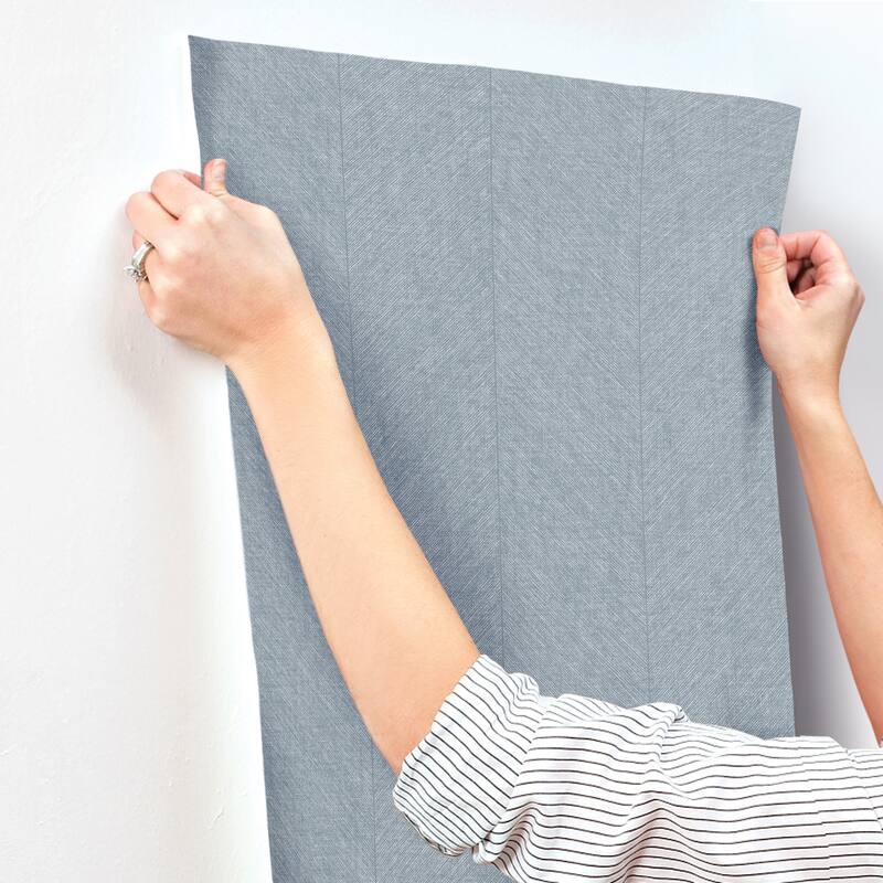 A-Street Prints Kallam Light Blue Chevron Wallpaper