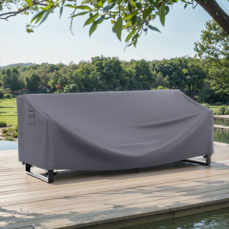 Pocassy Outdoor Sofa Chair Cover Heavy-Duty Waterproof Anti-UV Furniture Protector - Grey - Small Size