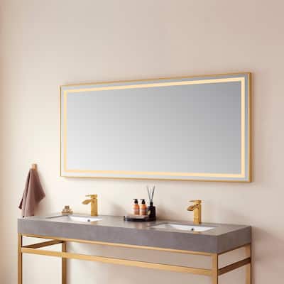 72" Rectangular LED Lighted Accent Bathroom/Vanity Wall Mirror - 72