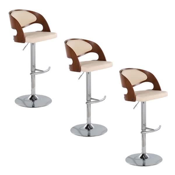 Carson Carrington Visby Adjustable Bar Stool with Rounded T Footrest (Set of 3)