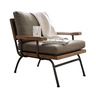 Wooden Accent Chair in Light Brown
