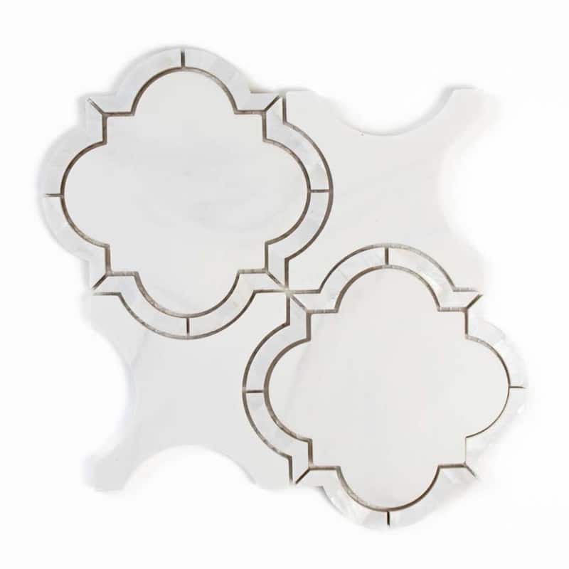 Delphi Pearl 12x12 Glass Arabesque Mosaic Tile - Wall, Backsplash