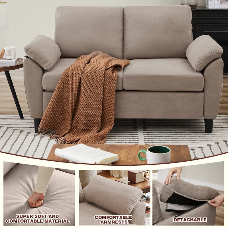 3-Piece Living Room Sectional Sofa Set with Loveseat and Ottoman