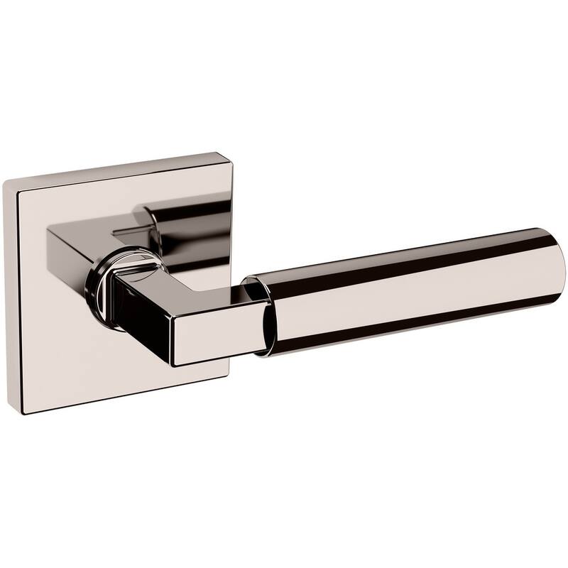 Baldwin L029 Series Passage Door Lever Set with Square Rose from the - Lifetime Polished Nickel