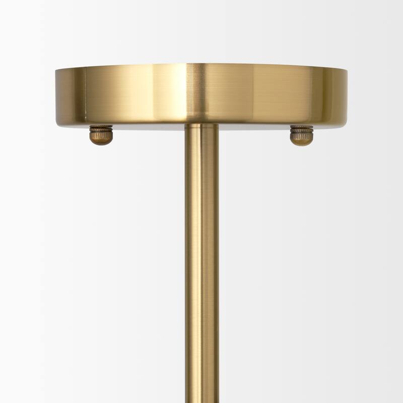 Cybill Brushed Brass w/ White Metal Shades 2-Light Chandelier - 41.7L x 9.5W x 59.1H