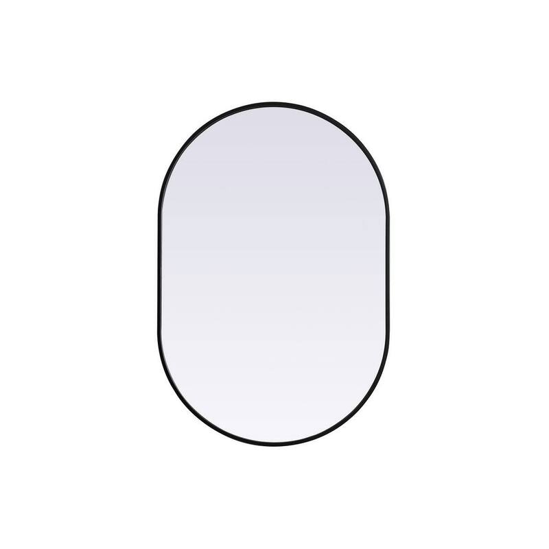 Elegant Lighting MR2A2740 Asha 27" W x 40" H Modern Oval Bathroom Wall - Black