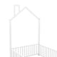 preview thumbnail 24 of 47, Twin/Full Size House Platform Bed with Guardrail and House-Shaped Headboard, Metal Floor Montessori Bed with Chimney Design
