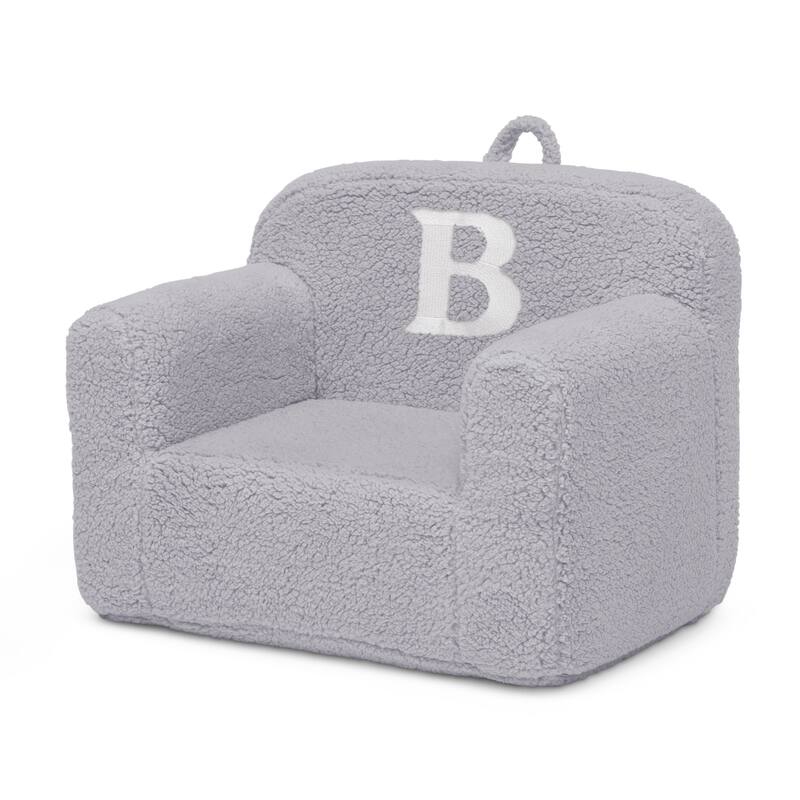 Personalized Monogram Cozee Sherpa Chair - Customize with Letter B - Foam Kids Chair for Ages 18 Months and Up