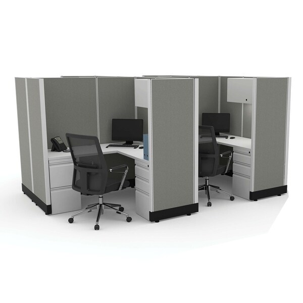 Modular Office Desk Furniture 67H 4pack Cluster Powered. Opens flyout.