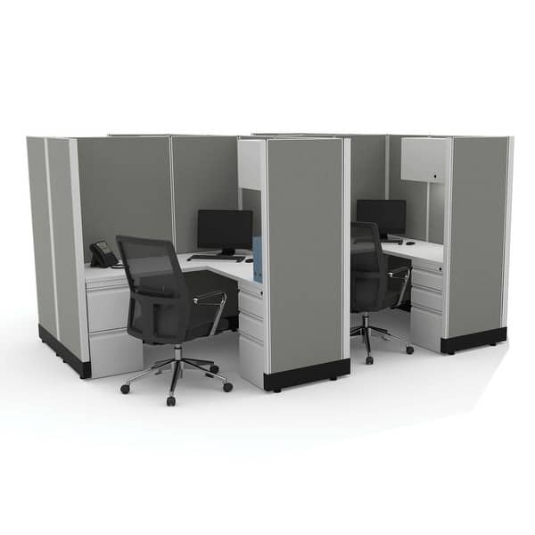 Shop Modular Office Desk Furniture 67h 4pack Cluster Powered