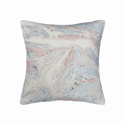 22" x 22" Swirling Marble Rose Quartz Stone Pattern Cotton Accent Throw Pillow