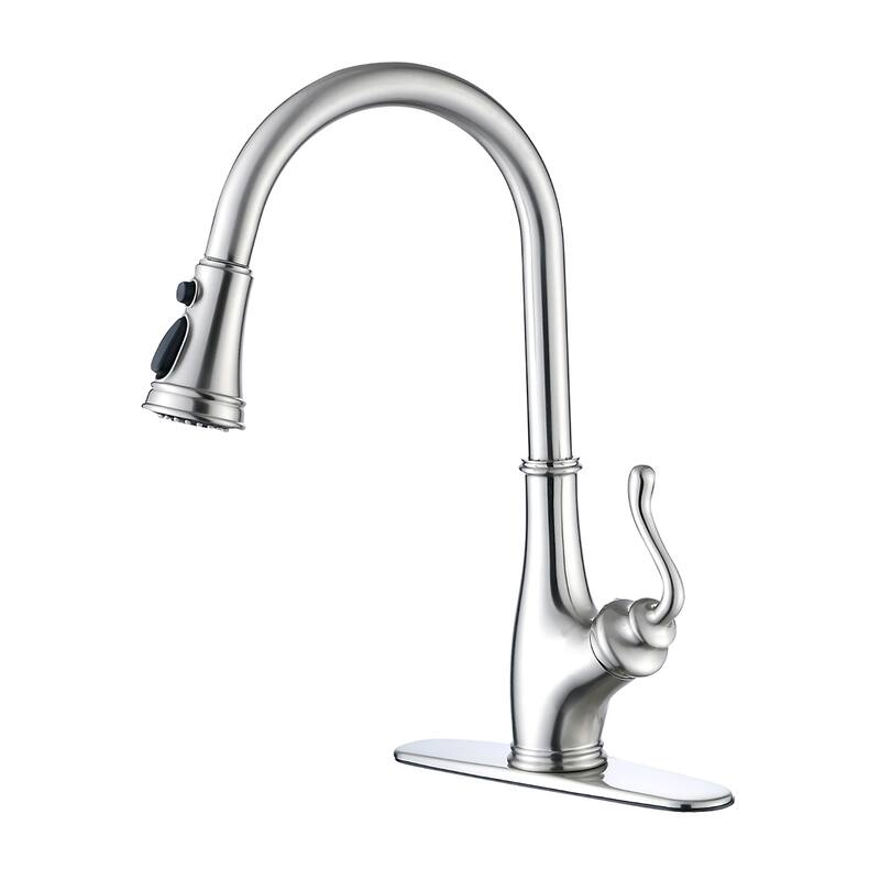 Topcraft High-arc Stainless Steel kitchen Sink Faucet - Brushed Nickel