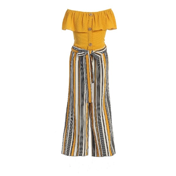 girls mustard jumpsuit