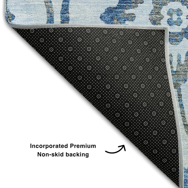 Premium Washable Super Soft Floral Damask Mayfield Rug