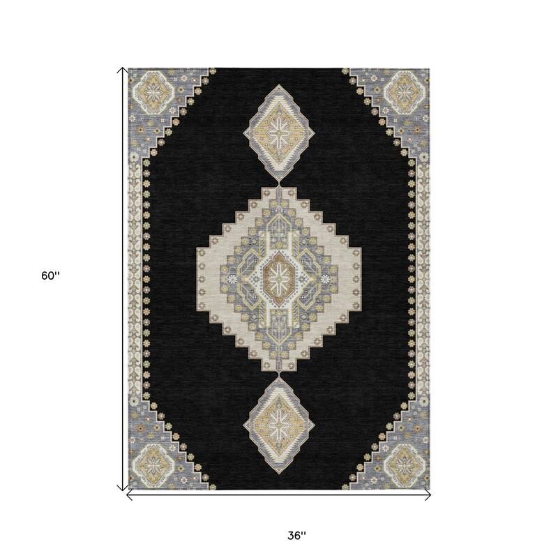 HomeRoots Oriental Traditional Rectangle Outdoor Rug