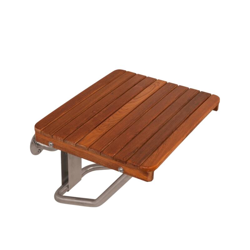 14" X 18" Brown Teak Rectangular Shower Bench