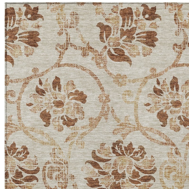 HomeRoots Floral Traditional Rectangle Outdoor Rug