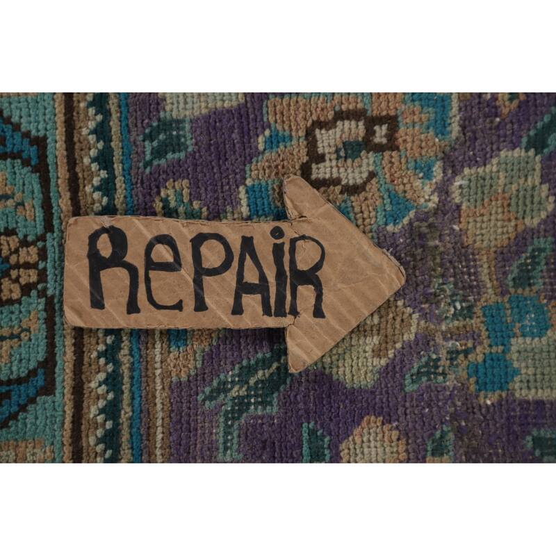 Over-Dyed Tabriz Persian Vintage Area Rug Hand-Knotted Wool Carpet - 7'0"x 10'11"