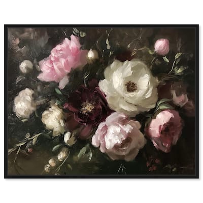 Peony Palette Nocturne Canvas by Art Remedy