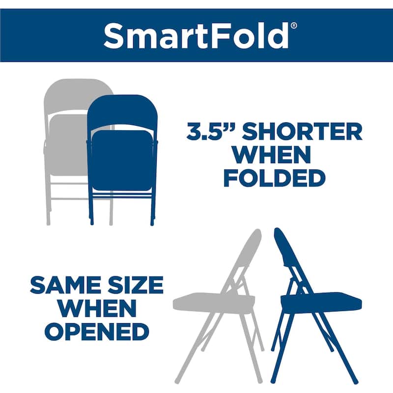COSCO SmartFold Fabric Folding Chair, 4-Pack - Beige