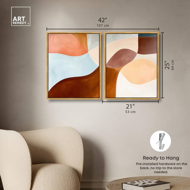 Shapes Revisited II Canvas Set of 2 by Art Remedy