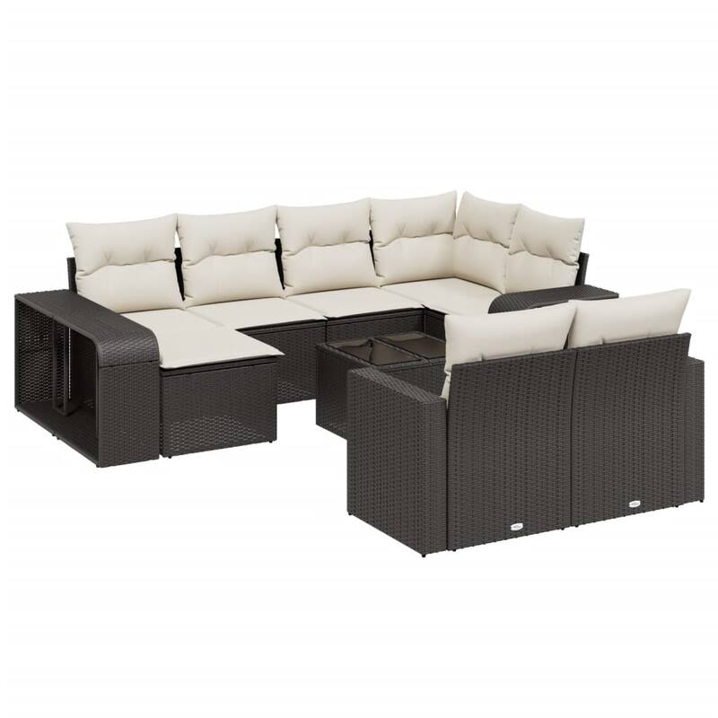 vidaXL Patio Sofa Set with Cushions Lounge Sofa Sections 11 Piece Poly Rattan