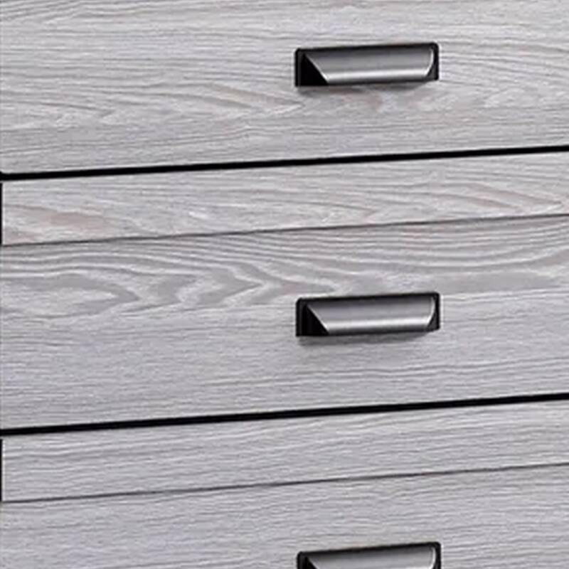 Laide Tall Dresser Chest with 5 Drawers, Cup Handles, Gray Driftwood Veneer
