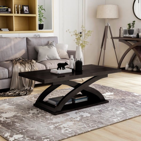 Shop Furniture Of America Hali Contemporary Brown Solid Wood Coffee Table Overstock 9264150