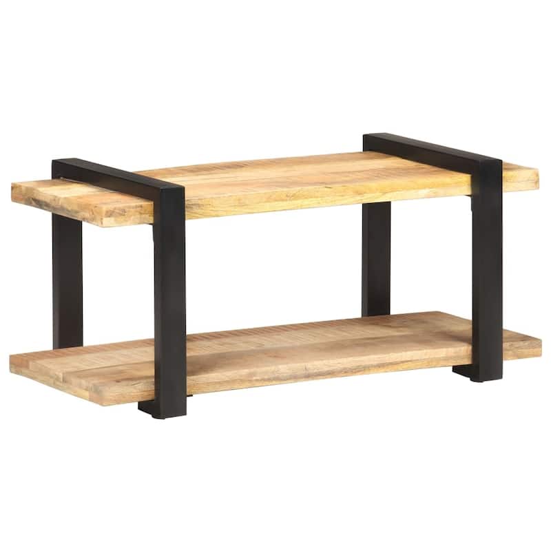 vidaXL TV Stand 35.4"x15.7"x15.7" Rough Mango Wood