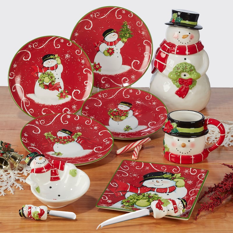 Certified International Holiday Magic Snowman 14" x 10" Rectangular Serving Platter