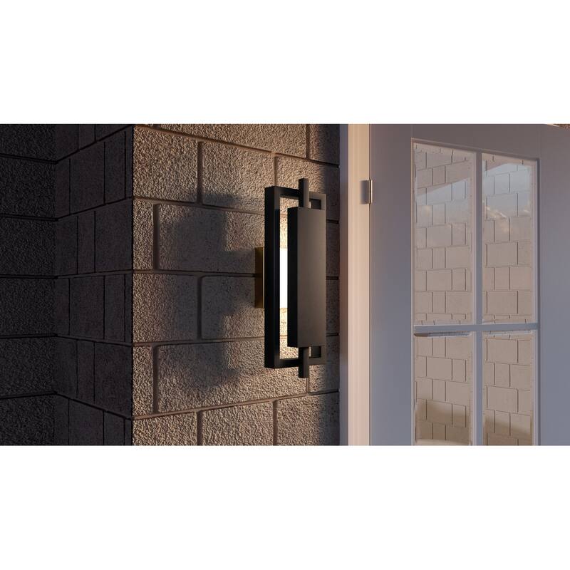 Pointsett Integrated LED Matte Black Outdoor Wall Lantern