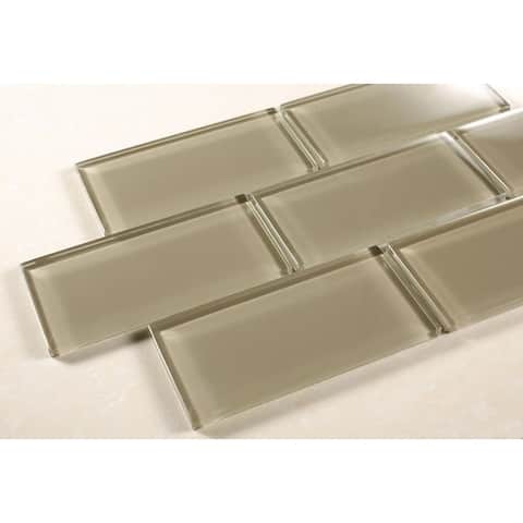 TileGen. 3" x 6" Glass Subway Tile in Light Brown Wall Tile (80 tiles/9.2sqft.)