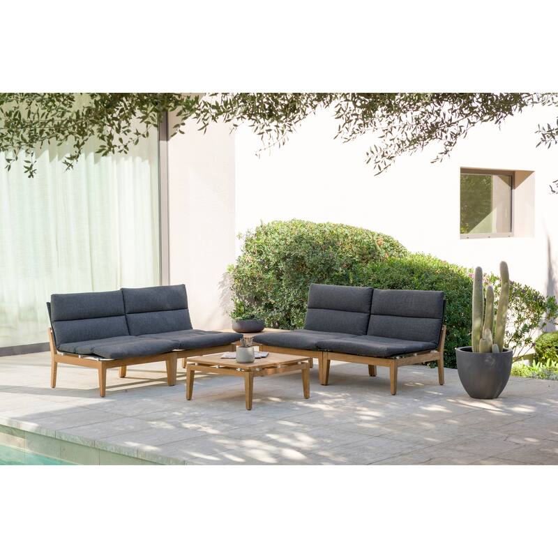 Amazonia Arnhou 6pc Outdoor Patio FSC Teak Seating Set - 6PC
