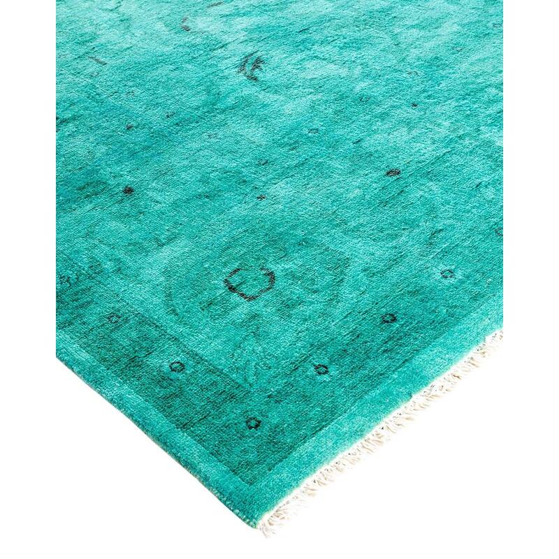 Vibrance, One-of-a-Kind Hand-Knotted Area Rug - Blue, 6' 1" x 9' 2" - 6' 1" x 9' 2"