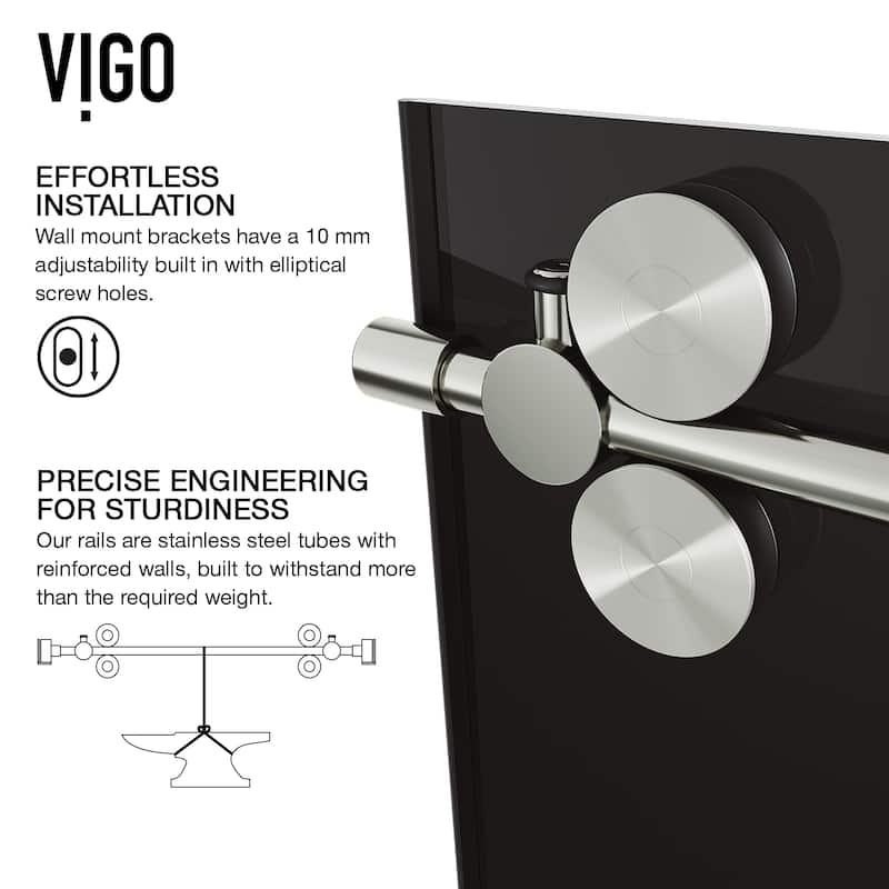 VIGO Elan Frameless Sliding Shower Door