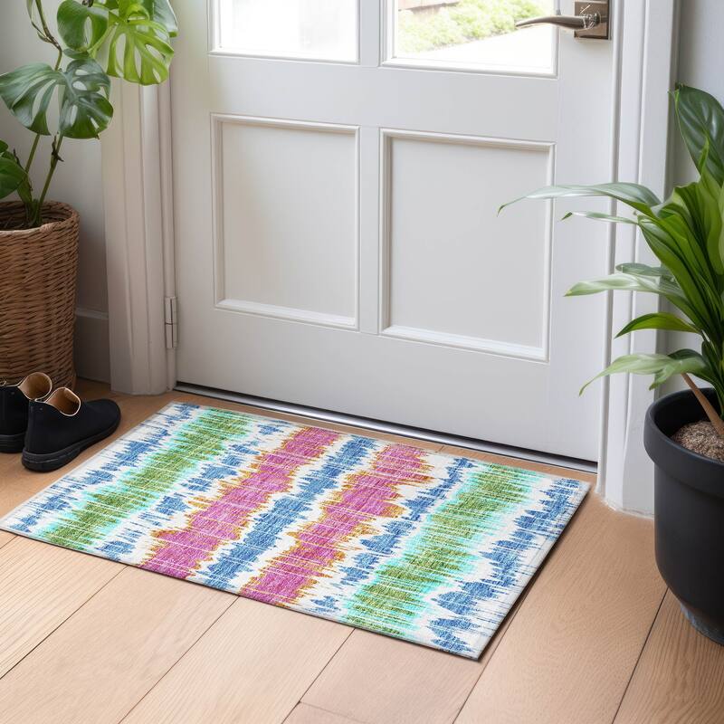 Premium Washable Super Soft Modern Stripe Mayfield Rug - White - 1' 8" x 2' 6" - Rectangle