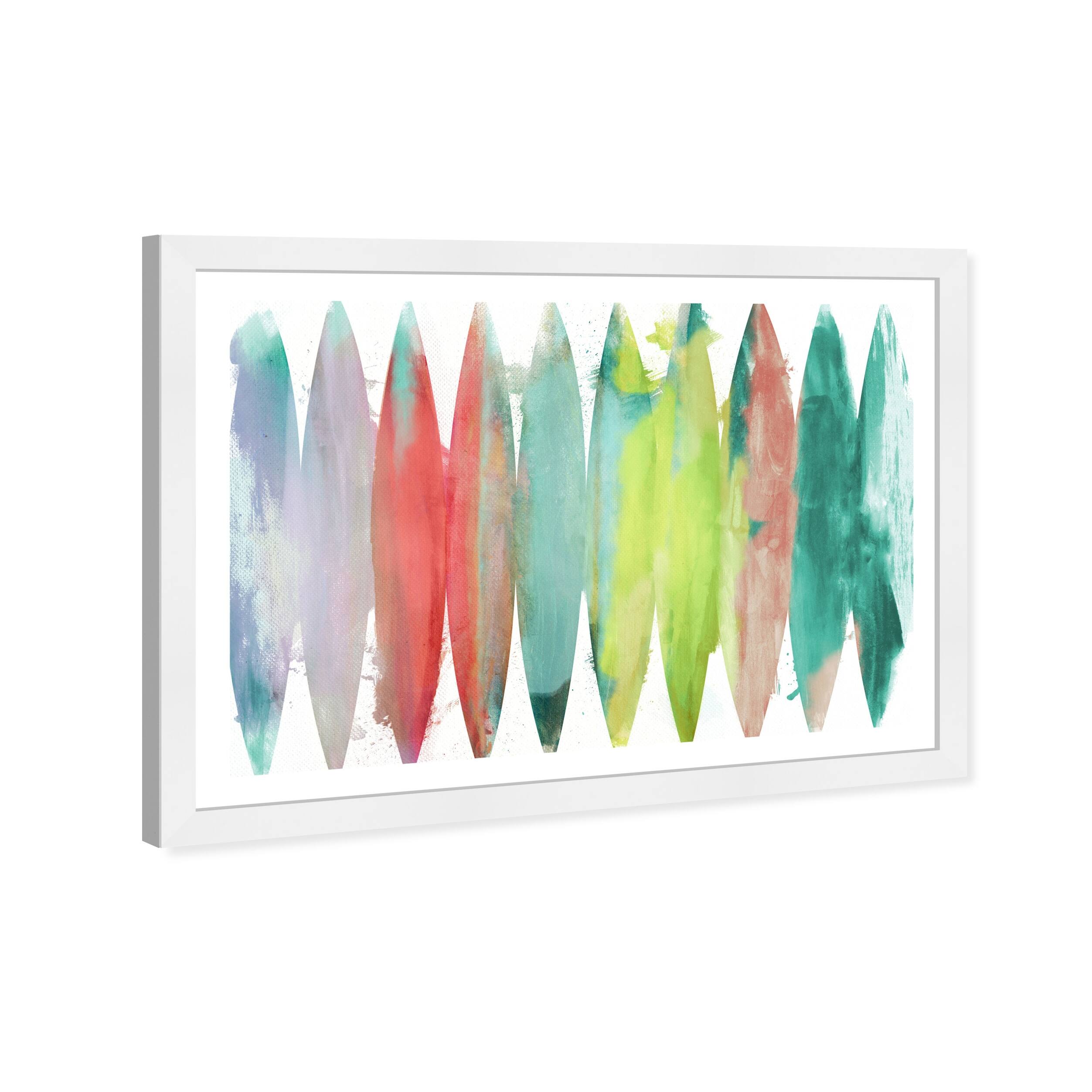 Wynwood Studio 'Paradise Found Bright' Abstract White Wall Art Framed