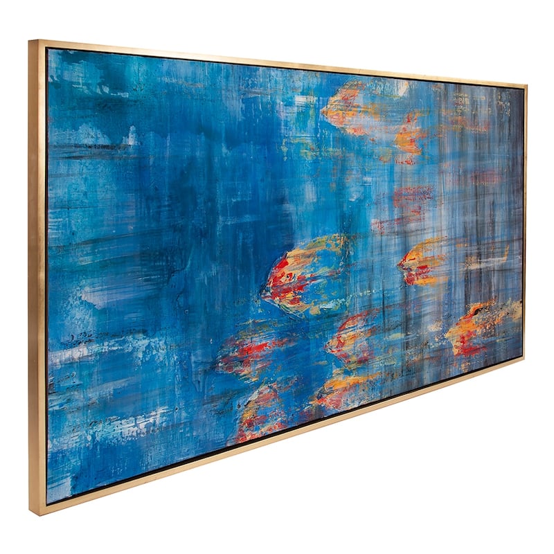 Allan Andrews Rectangular Abstract Blue & Orange Canvas Wall Art