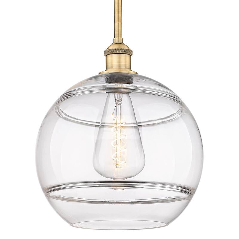 Innovations Lighting 616-1S 13 12 Rochester Pendant Rochester 12" Wide - Brushed Brass / Clear