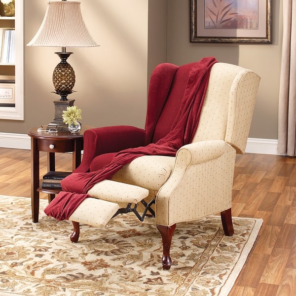SureFit Stretch Pique 2 Piece Wing Recliner Slipcover On Sale Bed