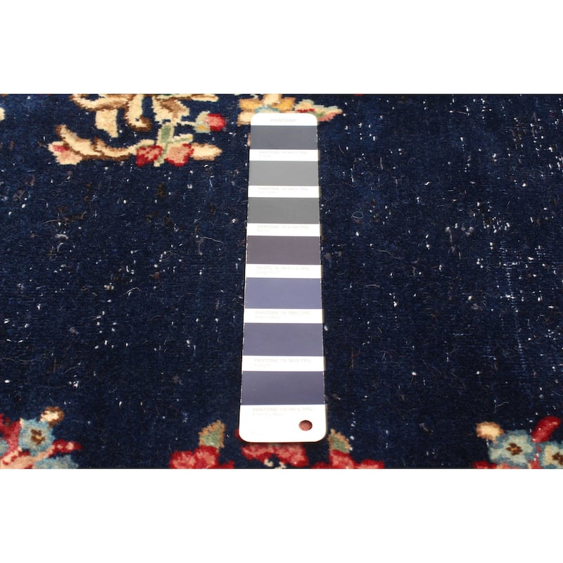 ECARPETGALLERY Hand-knotted Antalya Vintage Dark Navy Wool Rug - 3'9 x 7'0